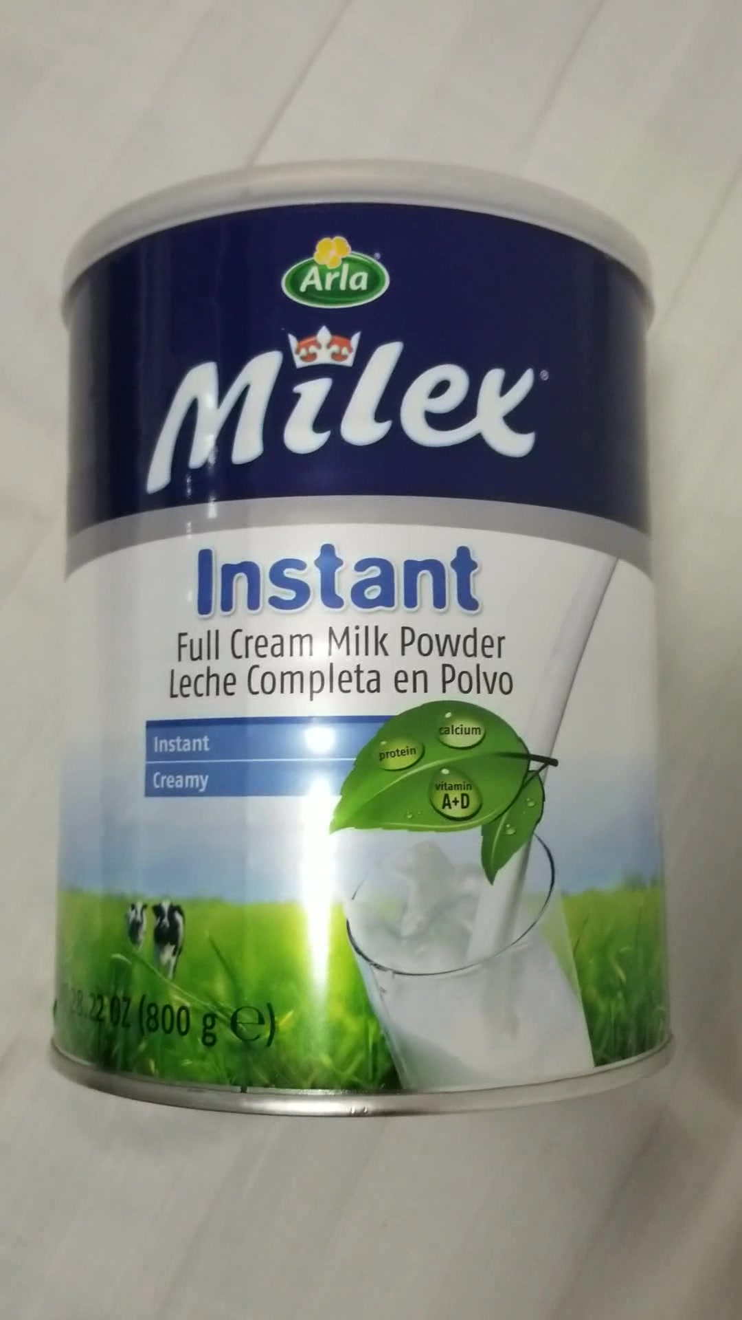 丹麦原装进口arla阿拉爱氏晨曦milex美力滋成人高钙全脂速溶奶粉800g