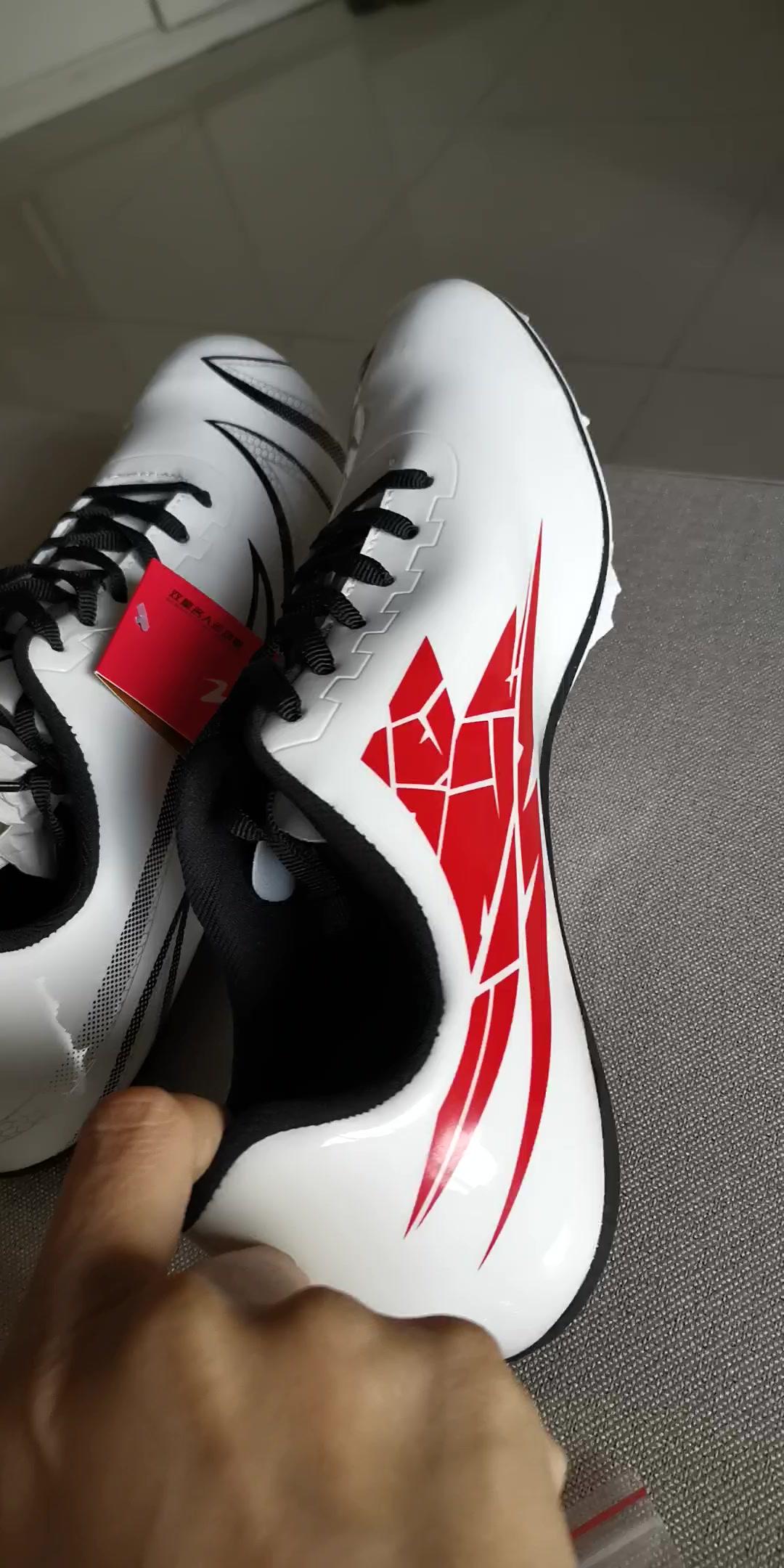 双星钉鞋男女中高考田径训练鞋运动会中短跑钉子鞋急速跑步鞋9273白黑