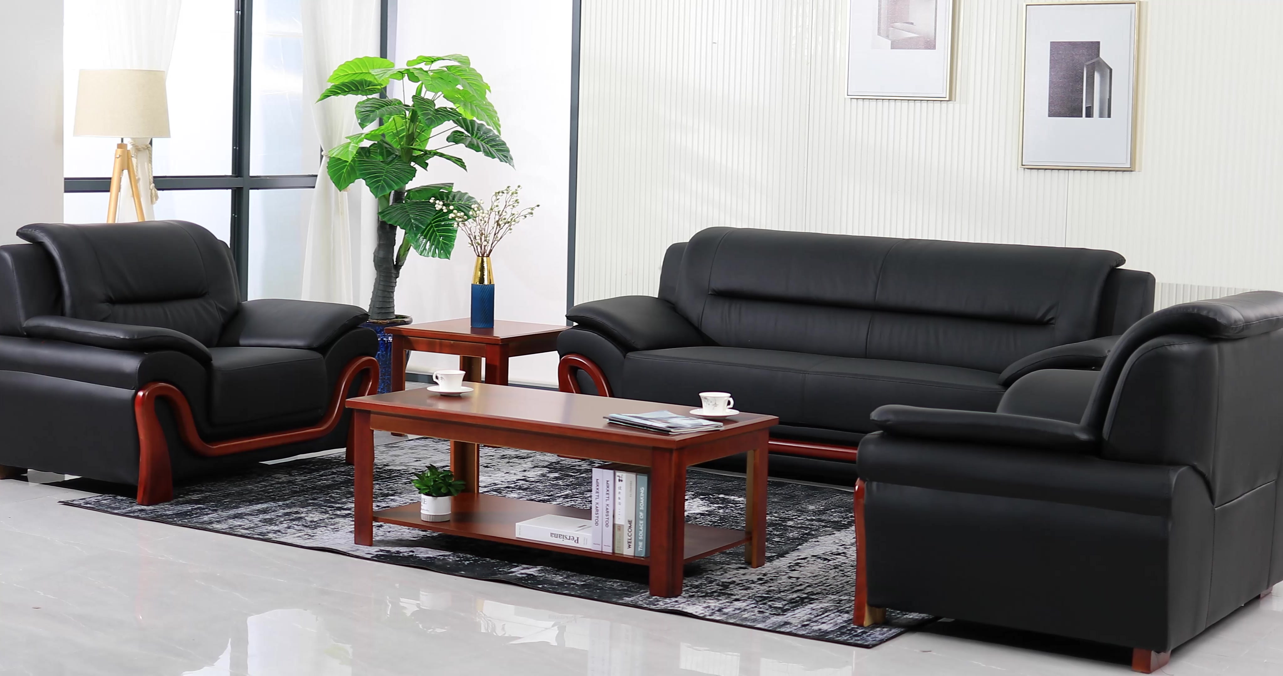 中伟办公沙发办公家具会客沙发接待沙发时尚简约商务沙发组合3 1 1 大