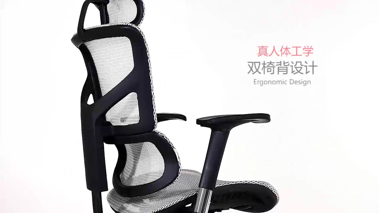 迩高迈思(ergomax) alx人体工学电脑椅网椅家用办公椅子休闲游戏 黑色