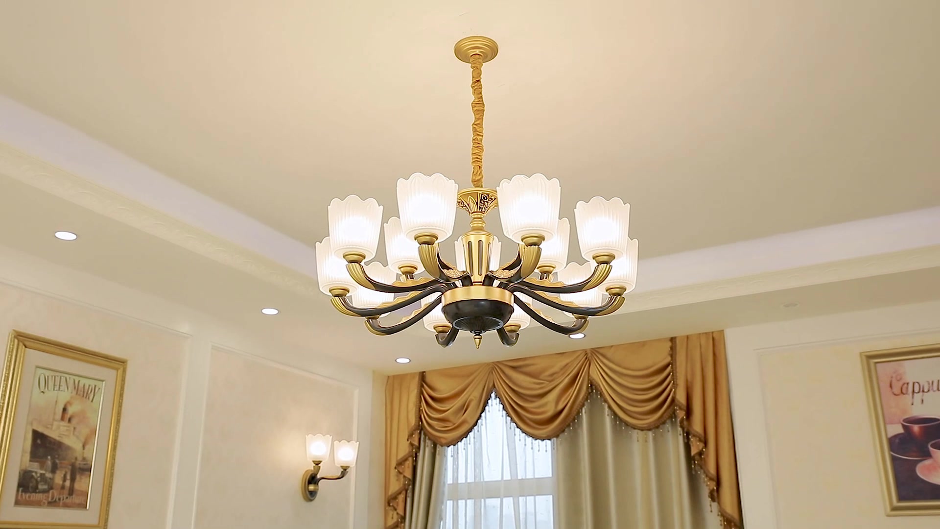 华艺照明客厅吊灯欧式锌合金吊灯餐厅卧室灯现代简约家用房间大厅灯具