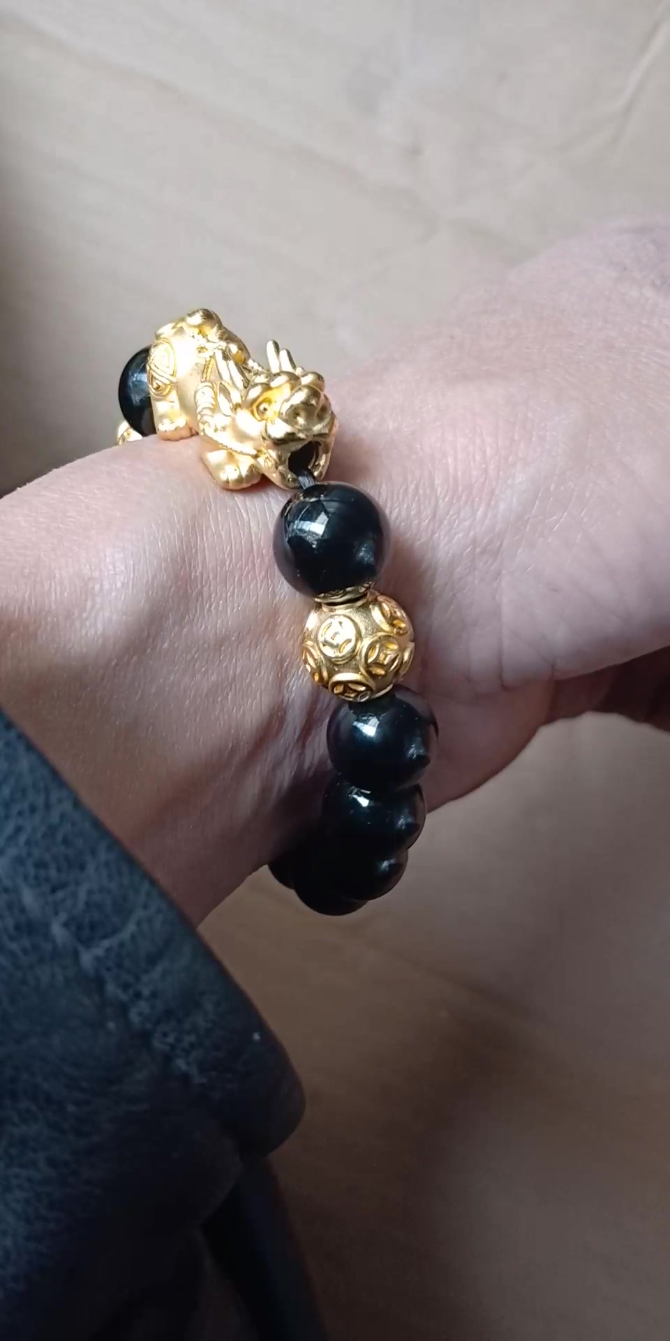 宝凤祥 黄金貔貅手链金貔貅手串男士足金999转运珠路路通手串3d硬金