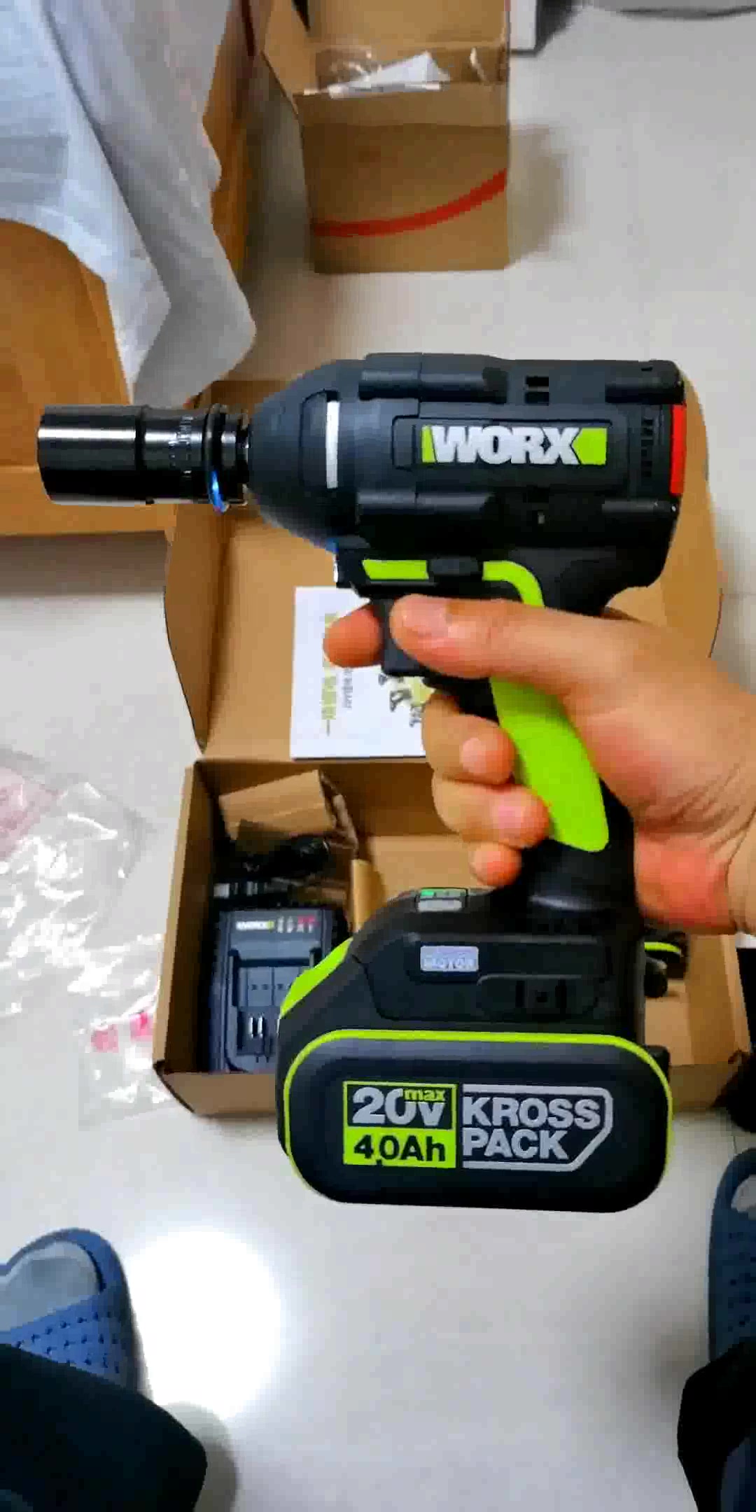 威克士(worx)工业级无刷电机电扳手wu279 套筒板手汽修扳手电动工具