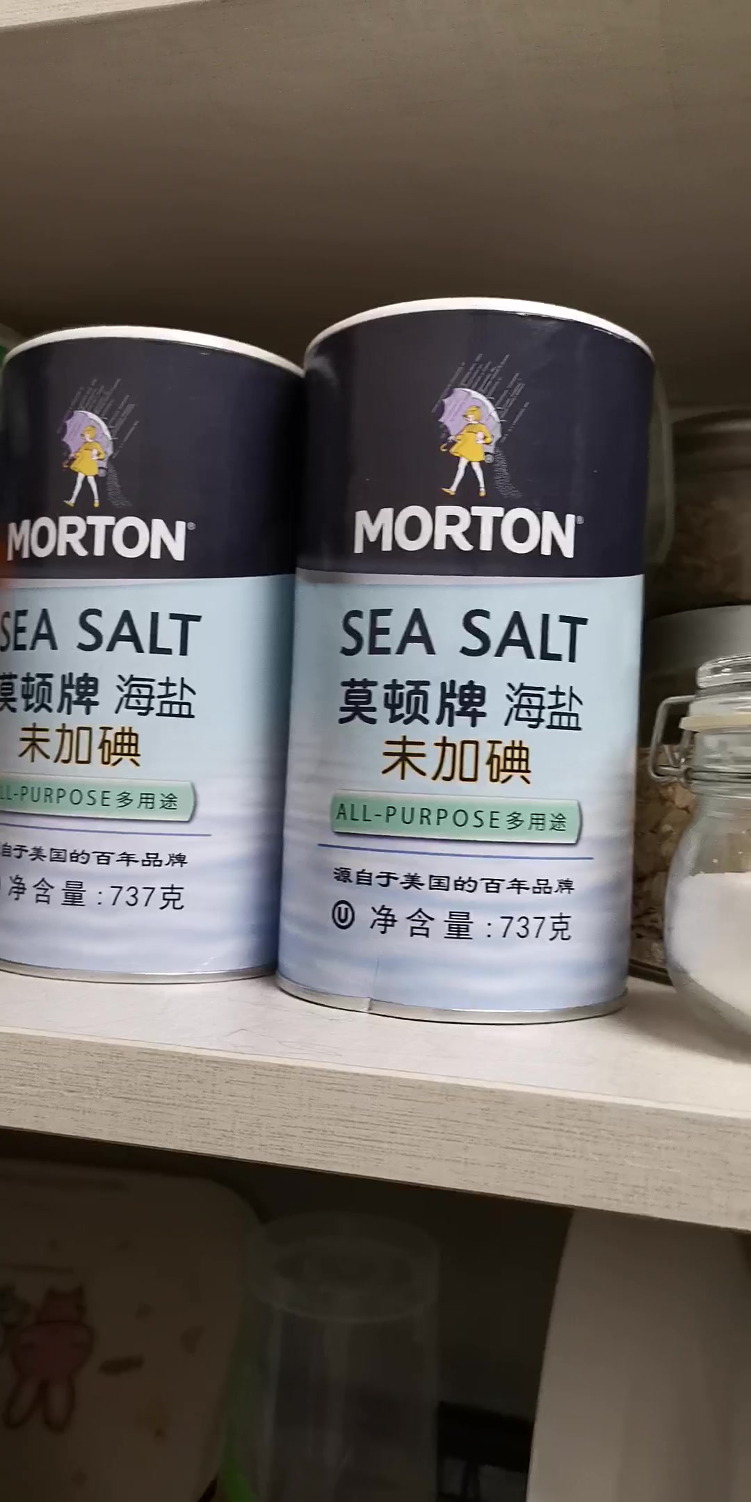 莫顿morton盐无碘海盐未加碘无碘食盐737g