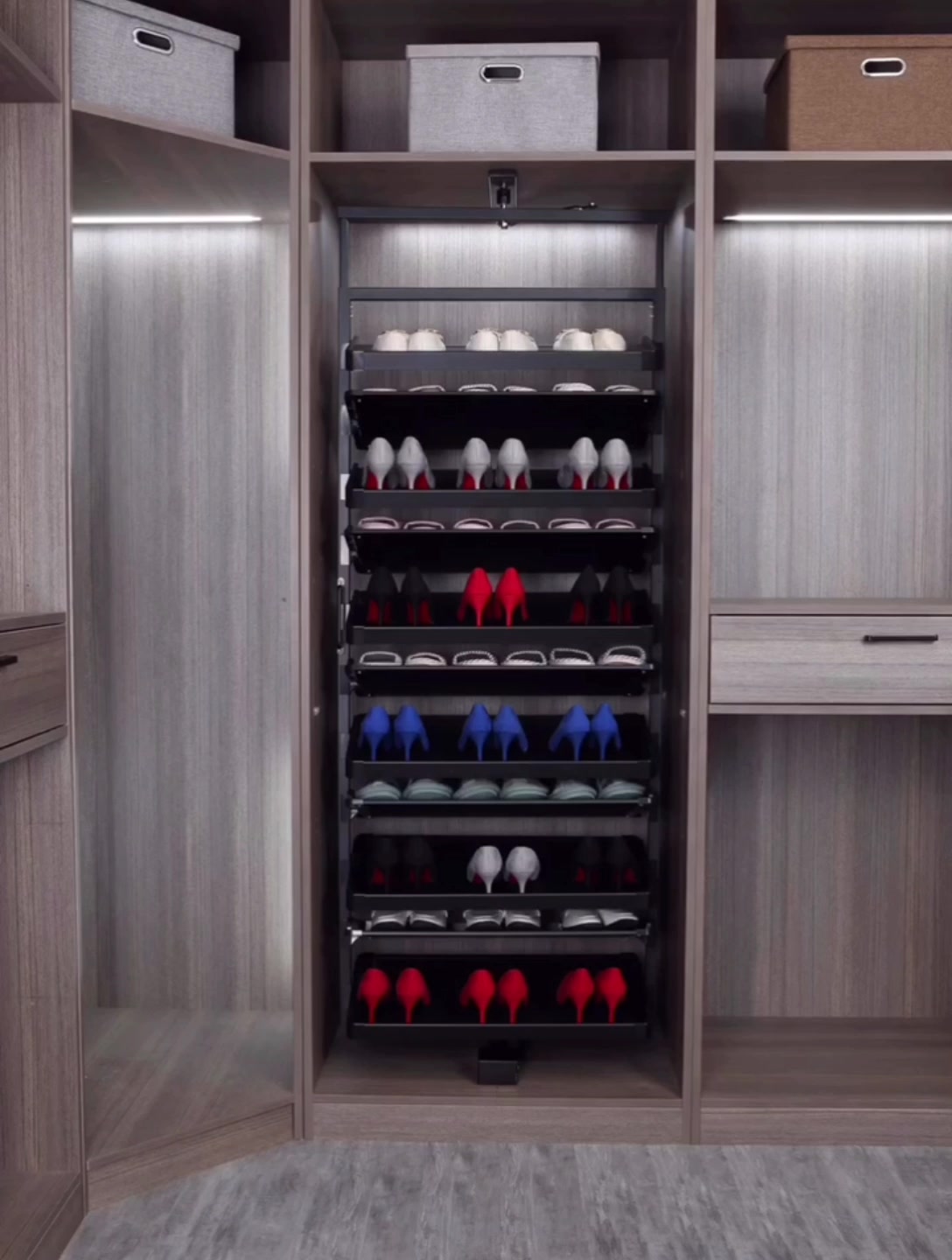 浅居 鞋柜旋转鞋架360度旋转柜架多层门口内置抽拉鞋架五金配件家用