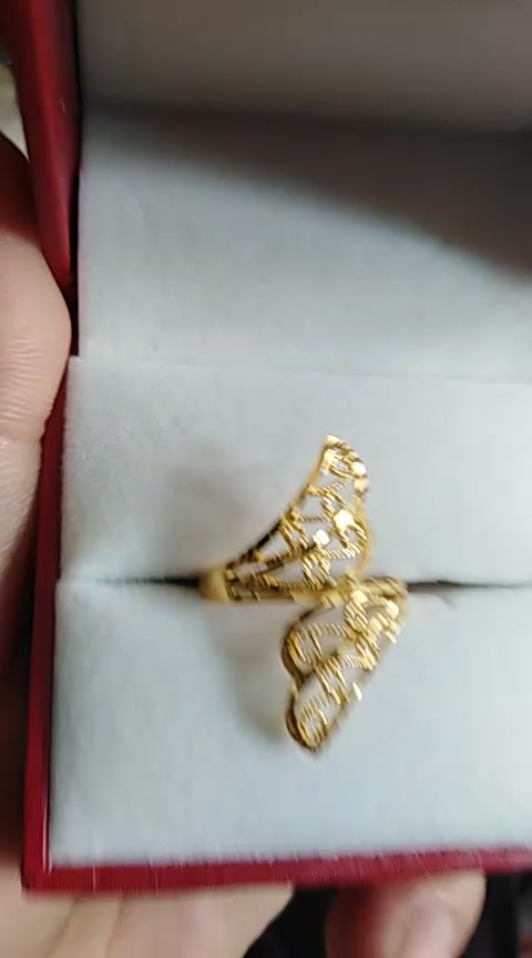 梦金园 黄金戒指 足金时尚凤尾活口女戒食指戒 结婚礼物 3.60克