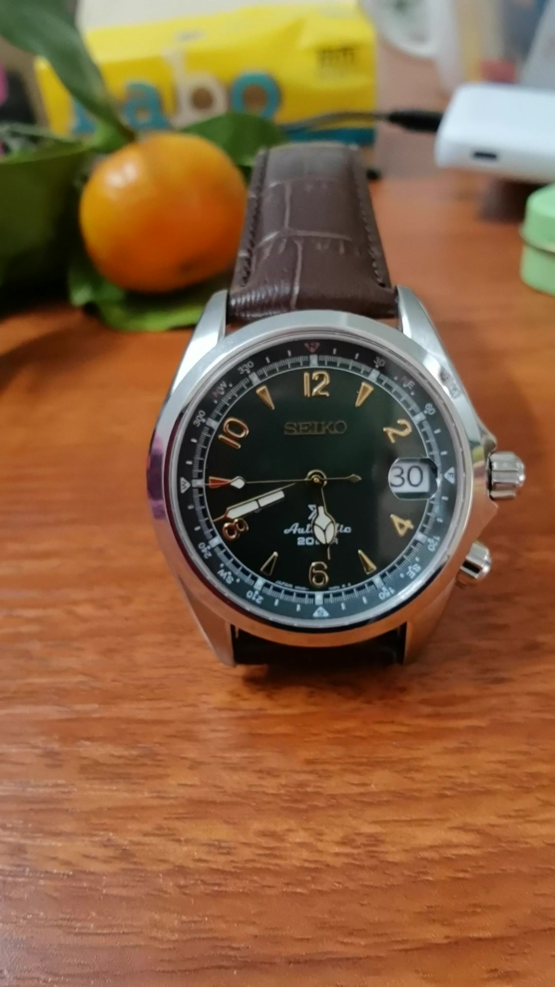 精工(seiko)男表日本原装prospex系列6r35机芯星空灰盘黑色皮带机机械