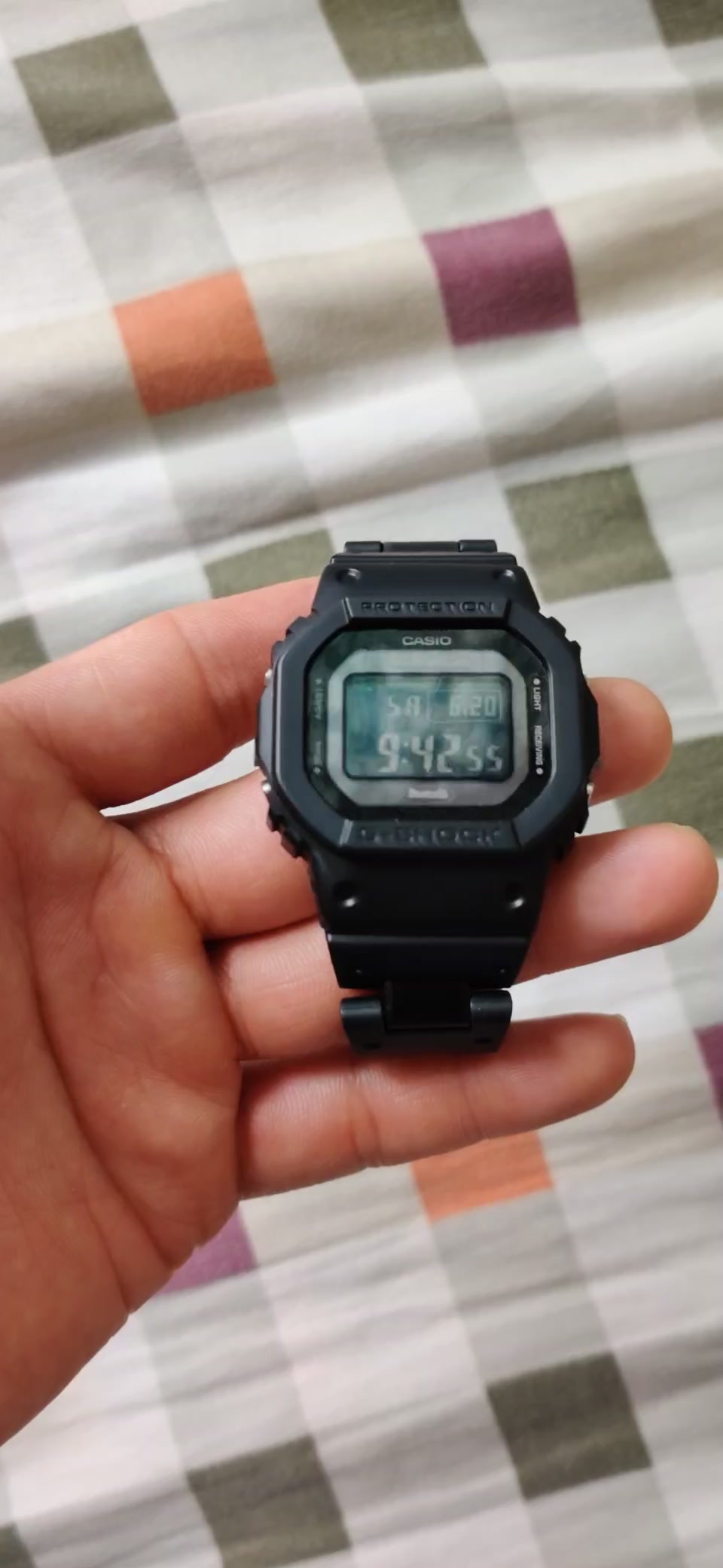 g-shock 黑色经典小方块系列 男士防震防水太阳能运动手表石英表 g