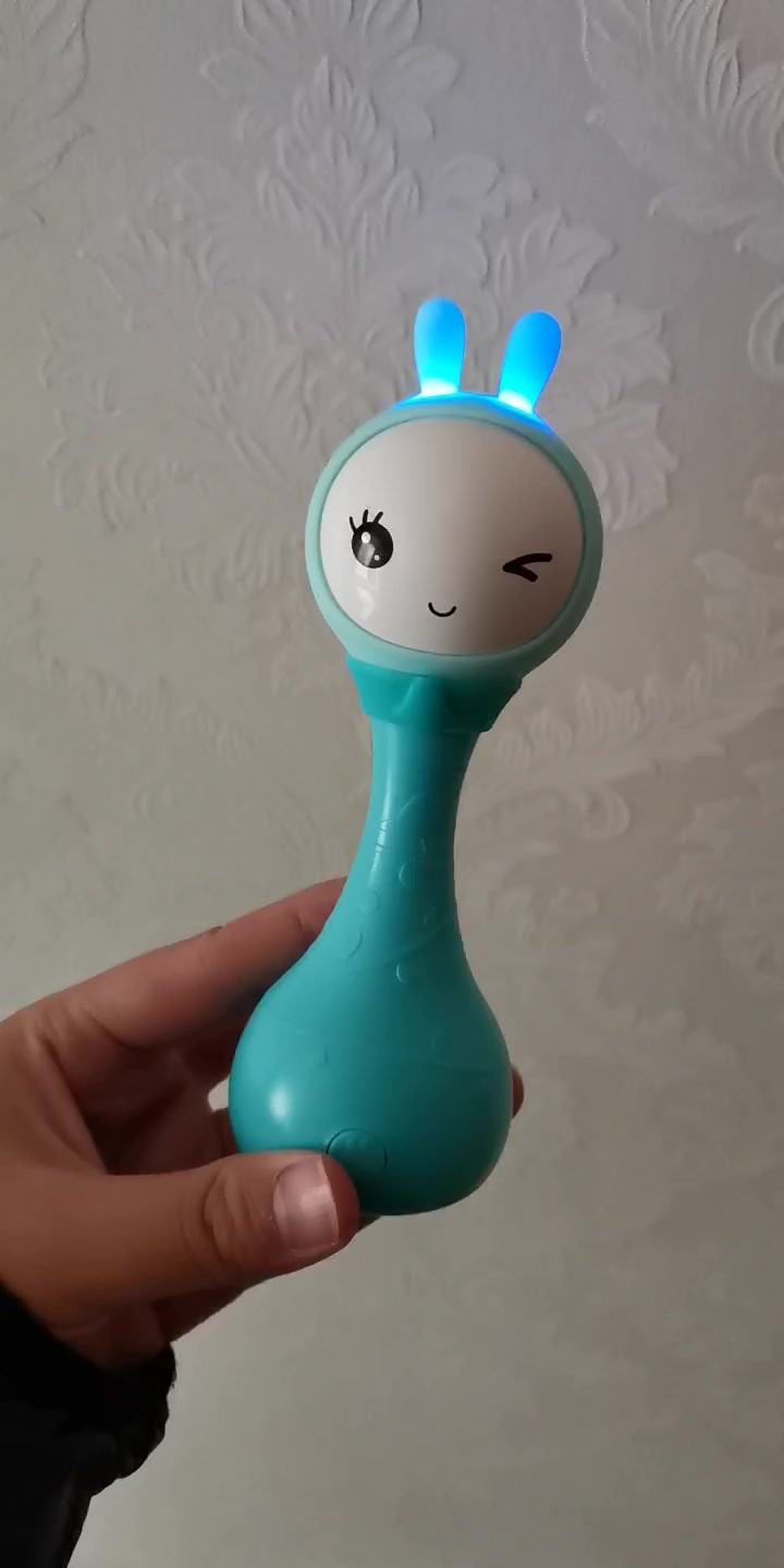 【火火兔tb】火火兔新生儿电子摇铃婴儿玩具耳朵磨牙硅胶安抚音乐早教