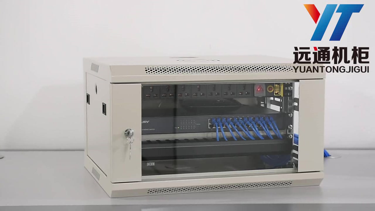 鑫远通壁挂机柜6u挂墙小型网络设备交换机柜12u9u弱电监控黑色商场03
