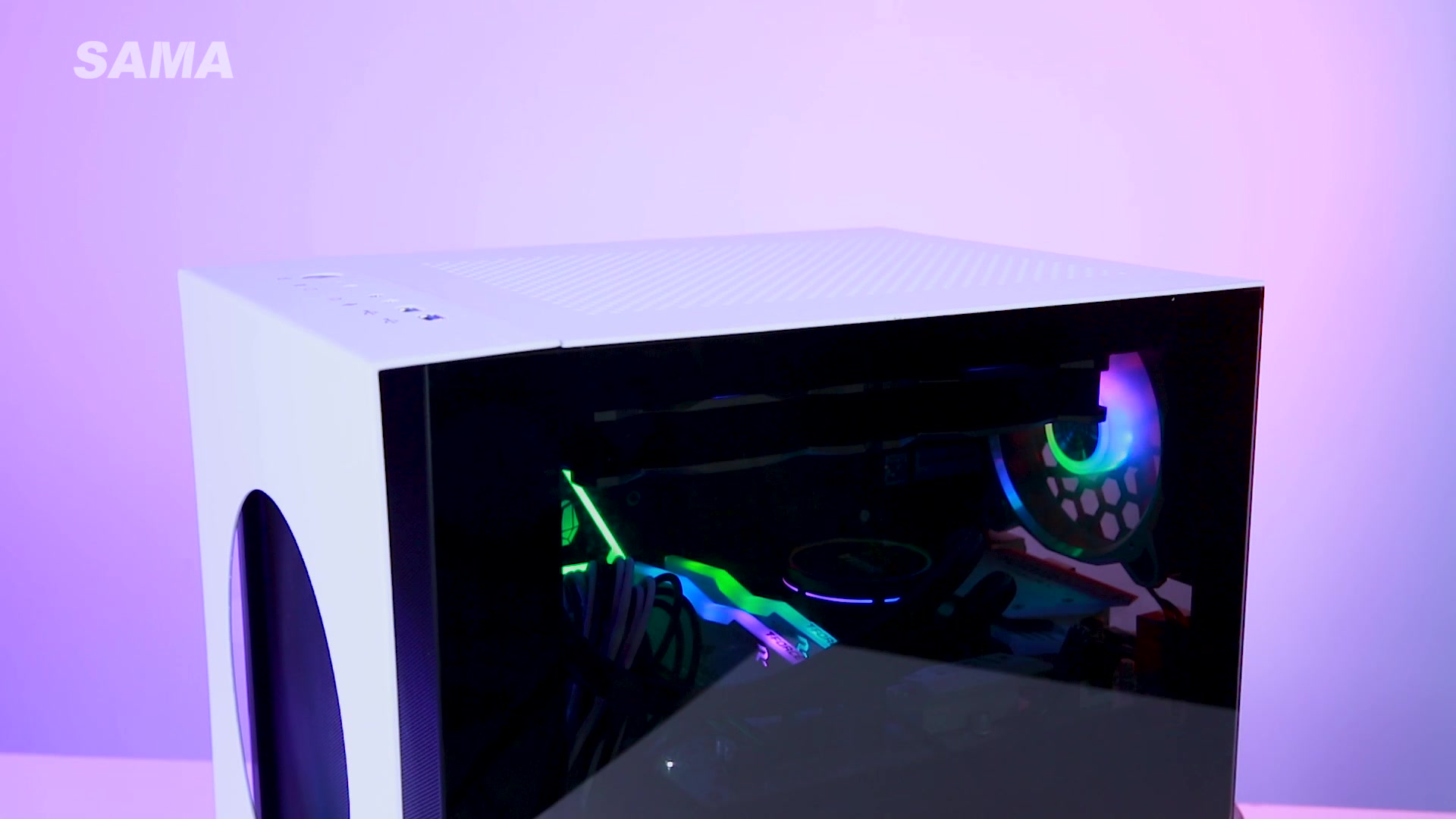 先马(sama)立方体 白色 mini m-atx电脑小机箱 双面钢化玻璃侧透/标配